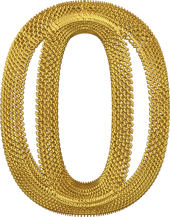 Symbol made of gold dollar signs. number 0