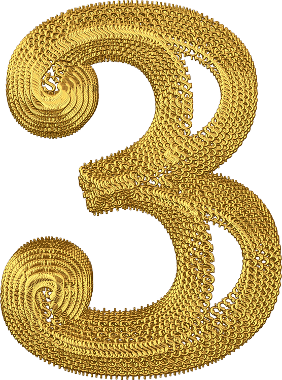 Symbol made of gold dollar signs. number 3